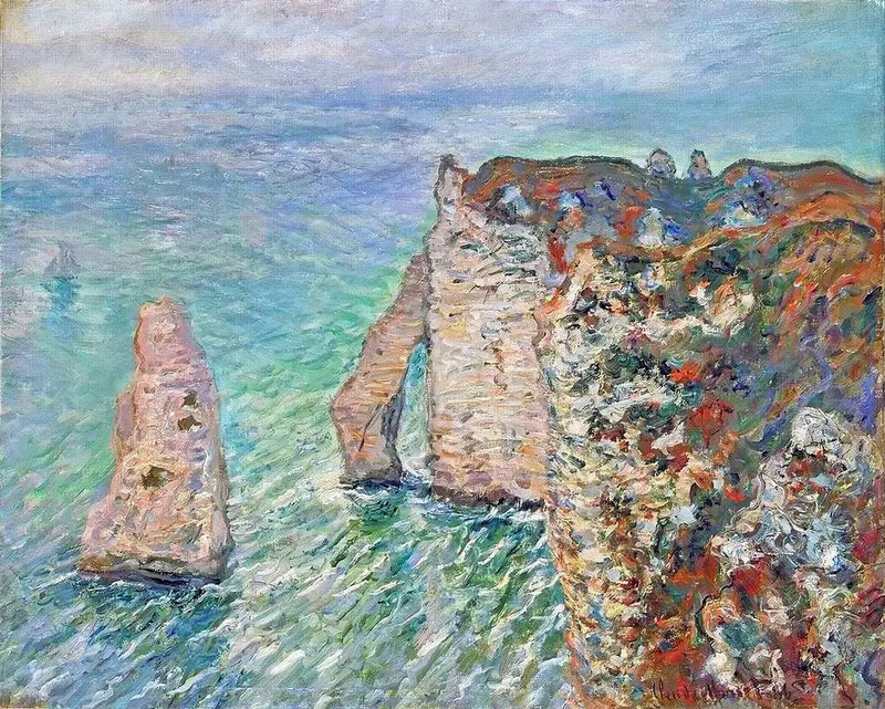 A agulha de rocha e a porta de Aval - Claude Monet