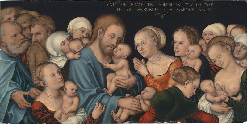 Deixai os pequeninos virem a mim (O Cristo abençoa as crianças) - Lucas Cranach, o Velho
