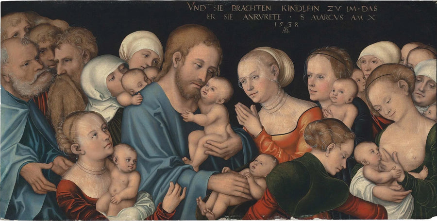 Deixai os pequeninos virem a mim (O Cristo abençoa as crianças) - Lucas Cranach, o Velho