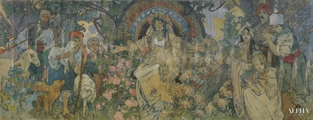 L'allégorie de la Bosnie-Herzégovine - Mucha - Reproductions de tableaux et peintures haut de gamme