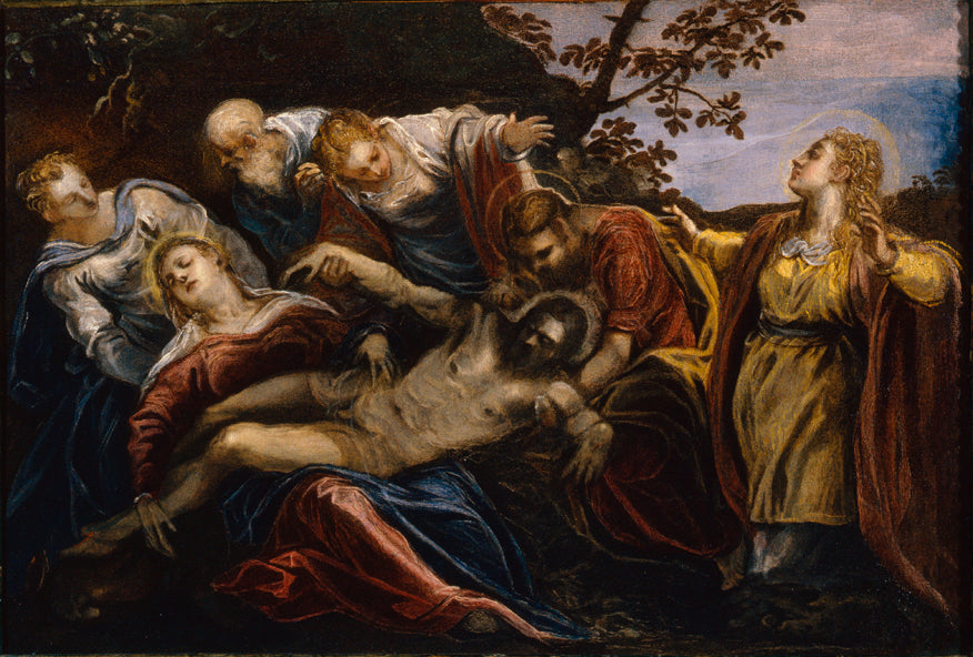 Lamentation sur le Christ mort - Jacopo Tintoretto image 1 copie peinte à la main à l’huile