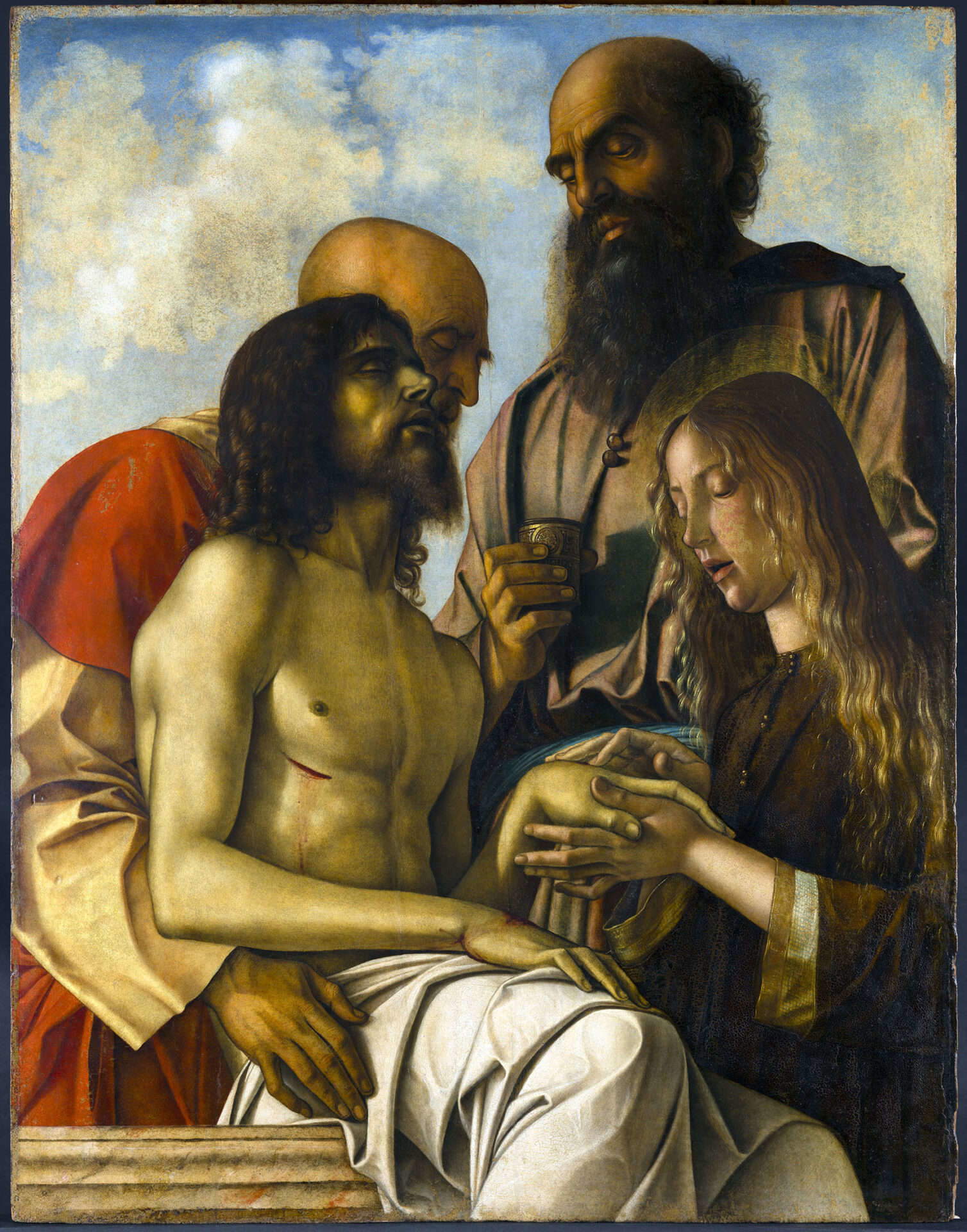 Lamentation sur le corps du Christ mort - Giovanni Bellini image 1 tableau peint à l’huile sur toile
