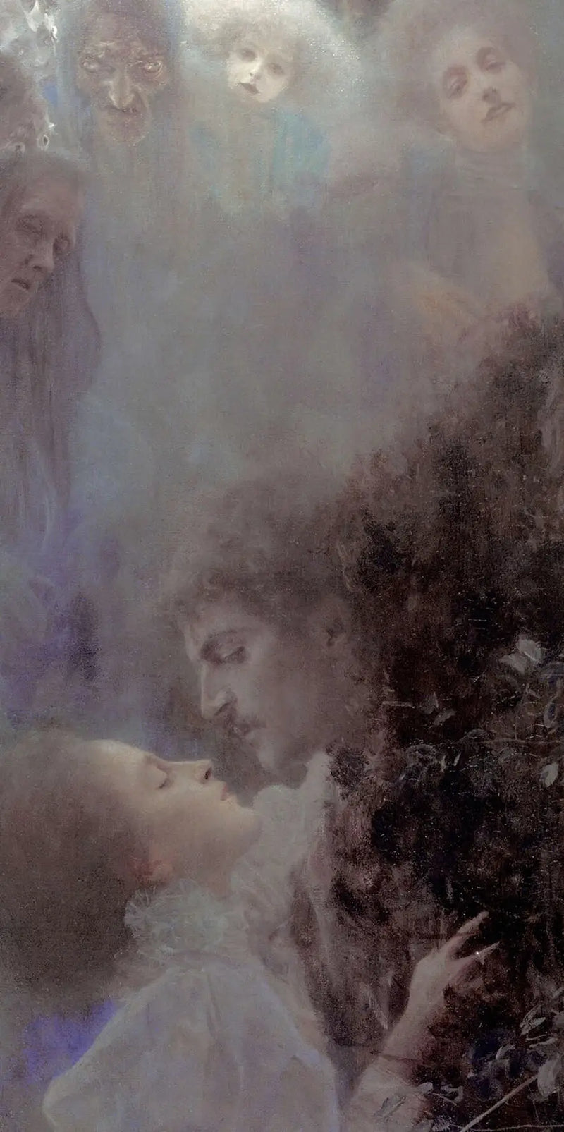 💘 O Amor (detalhe) – Gustav Klimt (cerca de 1895)
