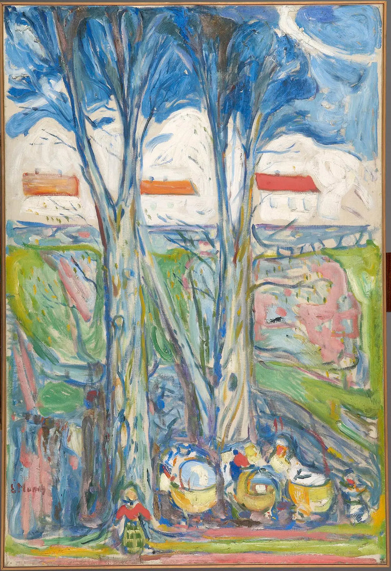 Landeaux sob grandes árvores - Edvard Munch