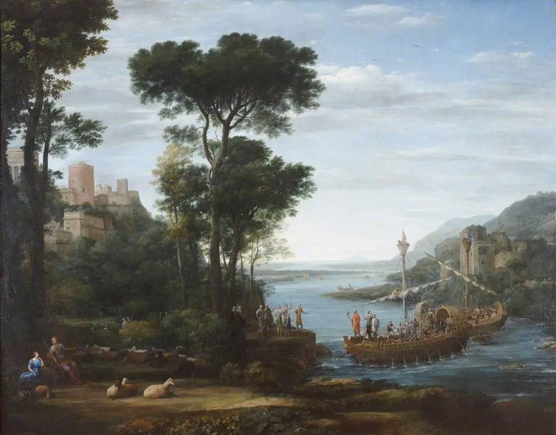 A chegada de Eneias a Pallanteum - Claude Lorrain
