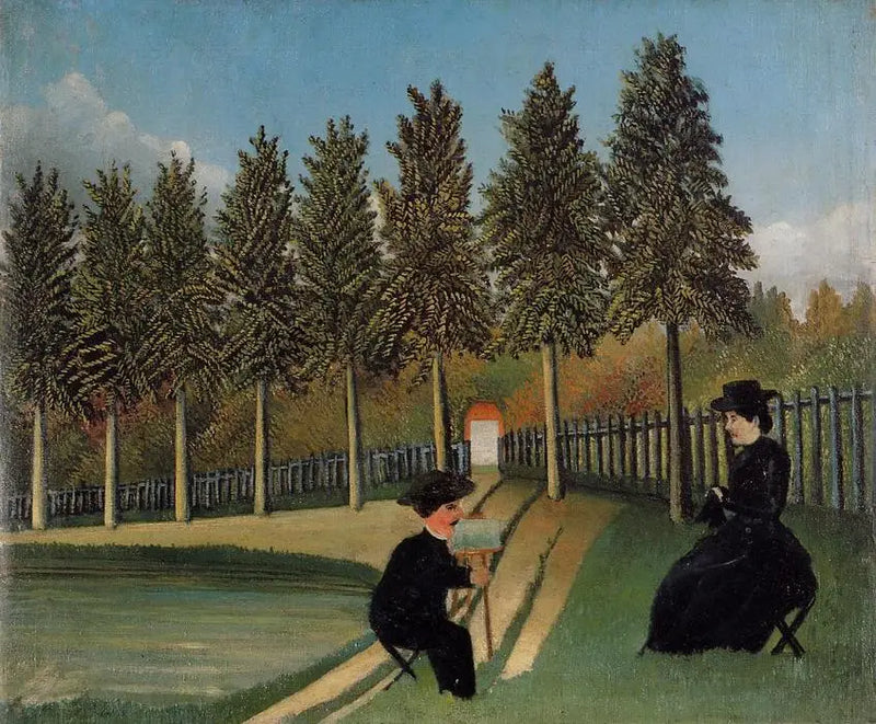 O artista pintando sua esposa - Henri Rousseau