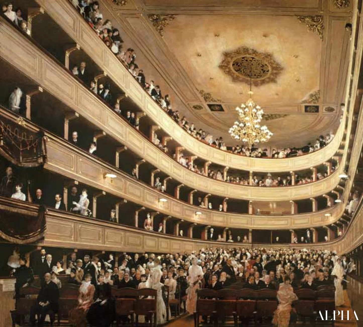 L'auditorium du théâtre du vieux château - Gustav Klimt - Reproductions de tableaux et peintures haut de gamme