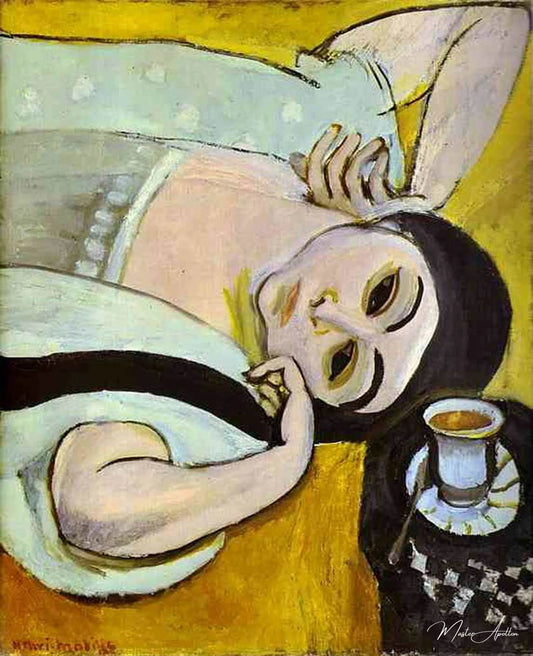 Laurette couchée avec une tasse de café - Matisse - Reproductions de tableaux et peintures haut de gamme