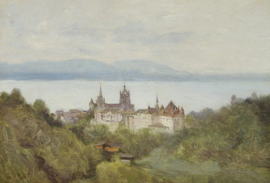 Lausanne e o Lago Léman, julho de 1842 - Jean-Baptiste Camille Corot