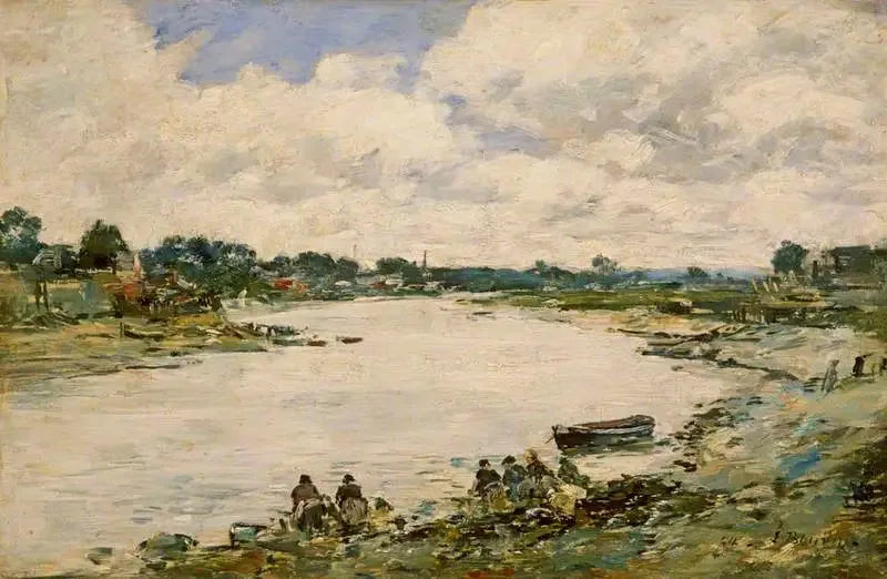 Lavandeiras à beira da Touques - Eugène Boudin