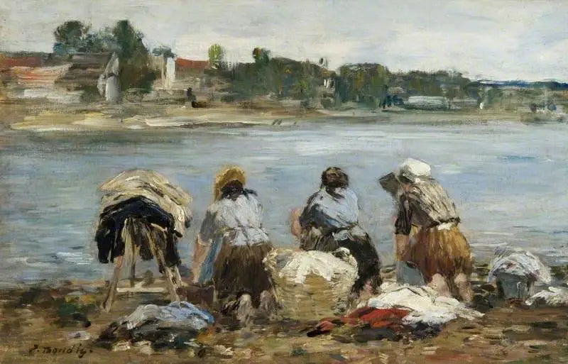 Lavandeiras à beira da Touques - Eugène Boudin