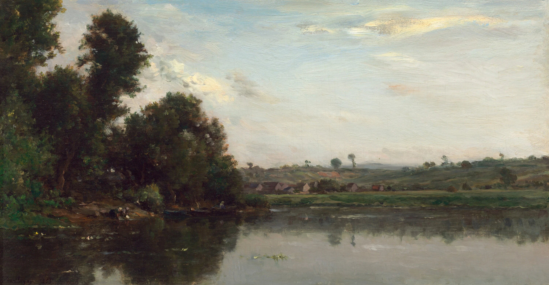 Lavandières à l'Oise près de Valmondois - Charles-François Daubigny