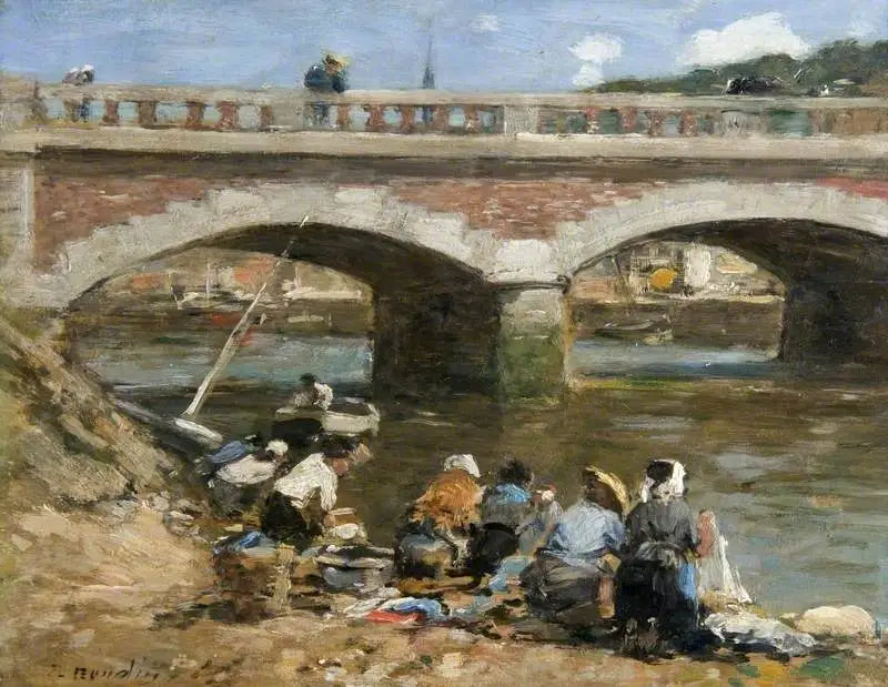 Lavandeiras à beira da Touques - Eugène Boudin