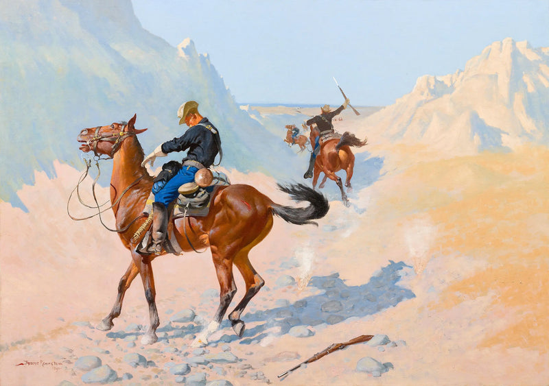 A vanguarda ou o sacrifício militar (emboscada) - Frederic Remington