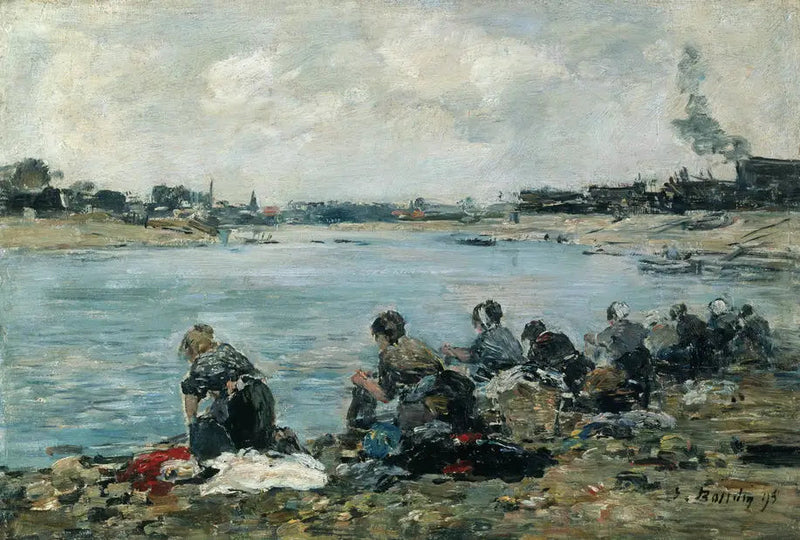 Lavadeiras à beira da Touques - Eugène Boudin