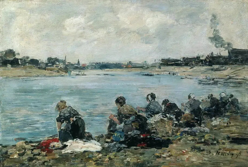 Lavadeiras à beira da Touques - Eugène Boudin