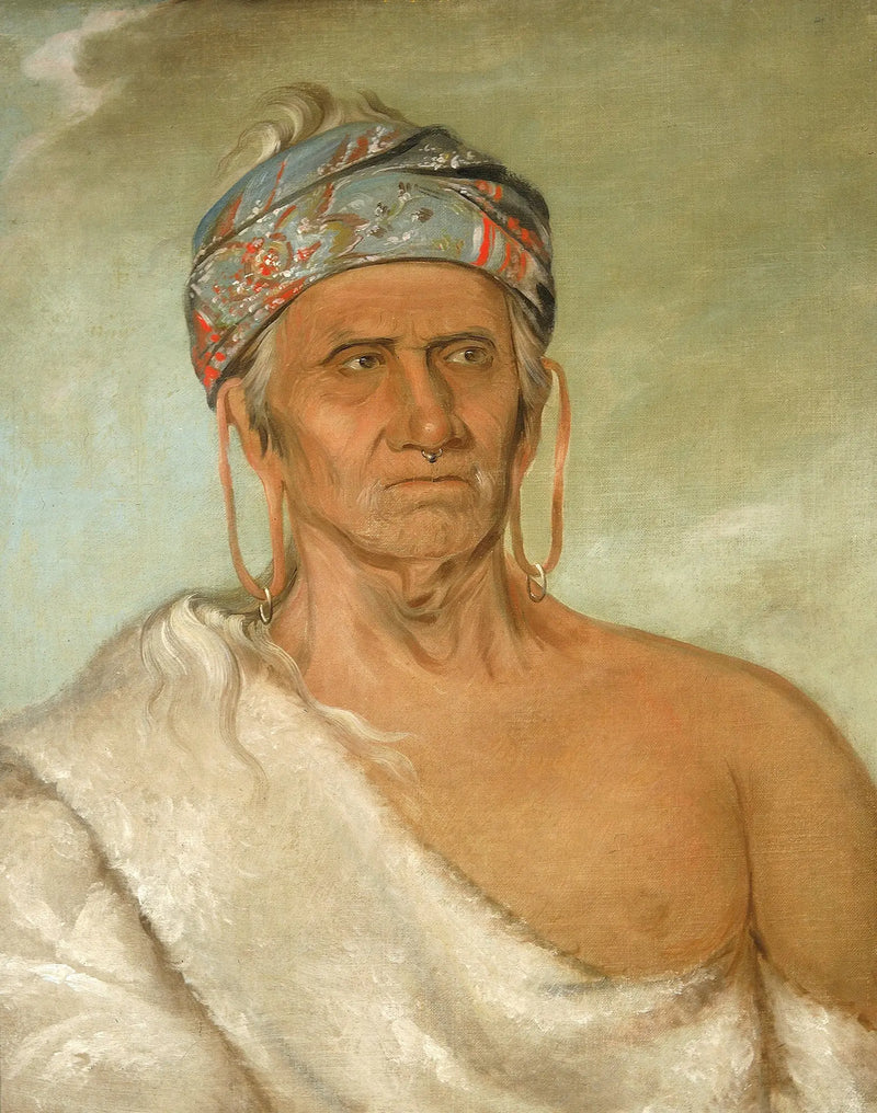 Lay-láw-she-kaw, remonte o rio, um velho chefe - George Catlin