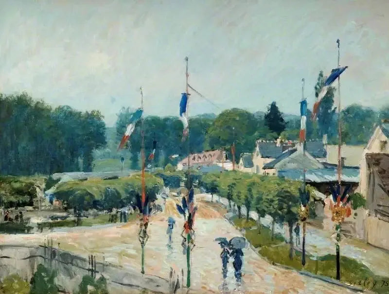 O 14 de julho em Marly - Alfred Sisley