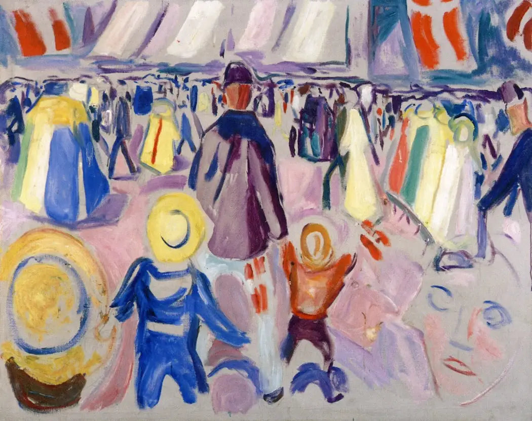 Reproduction du tableau « Le 17 mai dans une petite ville norvégienne - Edvard Munch » par Alpha Reproduction en peinture à l’huile