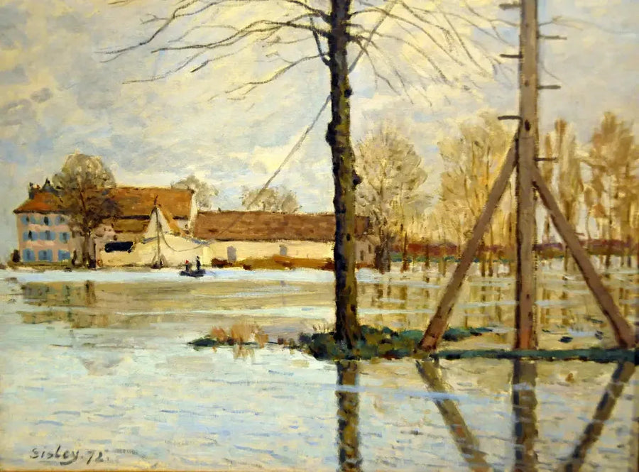 O Bac da Ilha da Loge, inundação - Alfred Sisley