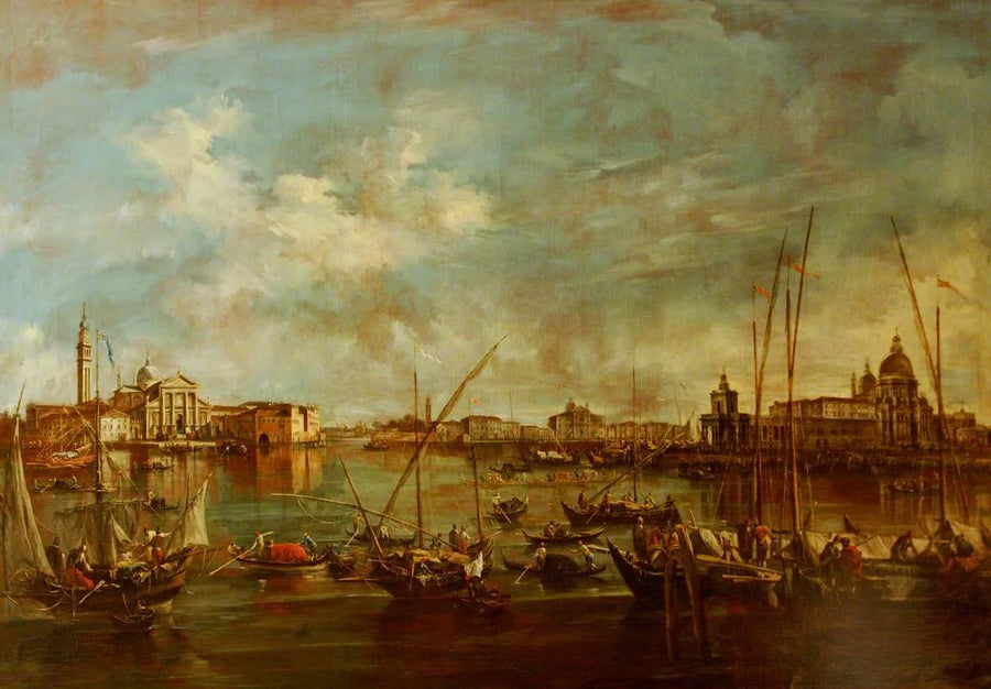 O Bacino di San Marco com as igrejas de San Giorgio Maggiore e Santa Maria della Salute, Veneza - Francesco Guardi