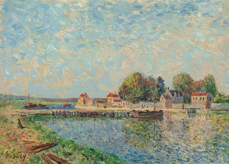 A barragem em Saint-Mammès, canal do Loing - Alfred Sisley