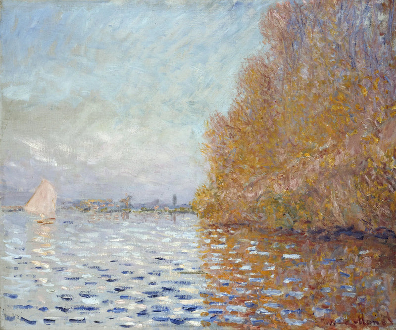 O Lago de Argenteuil com um Veleiro - Claude Monet