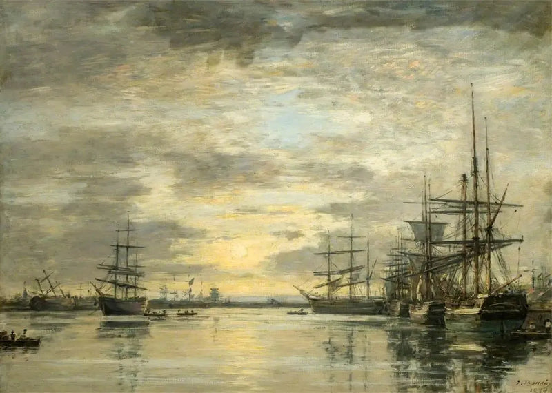 A bacia do Eure no Havre - Eugène Boudin