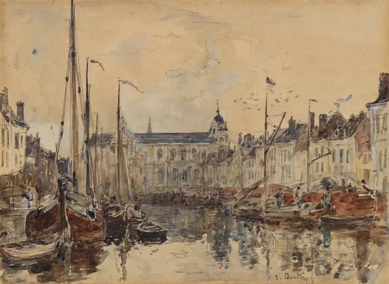 O Lago Comercial em Bruxelas - Eugène Boudin