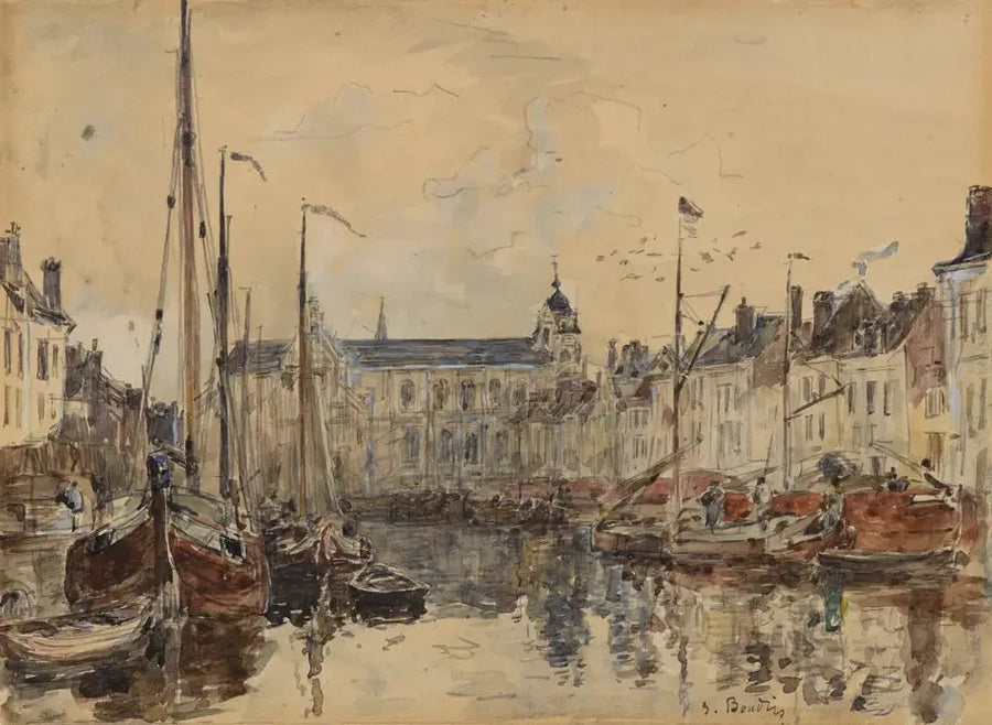 O Lago Comercial em Bruxelas - Eugène Boudin