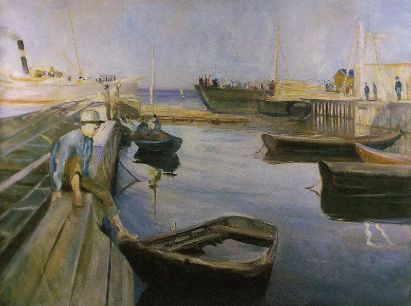 O barco a vapor chega - Edvard Munch