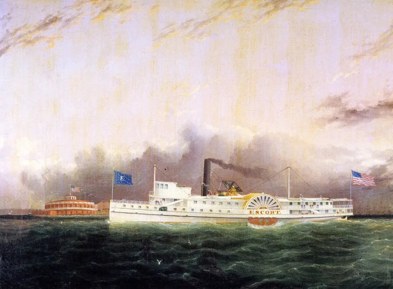 O navio a vapor « Escord » ao largo da bateria - James E. Buttersworth