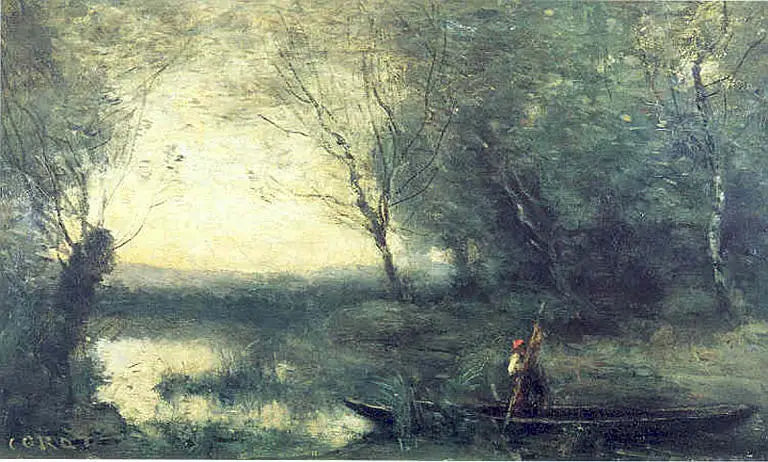 O Boteiro, à noite - Jean-Baptiste Camille Corot