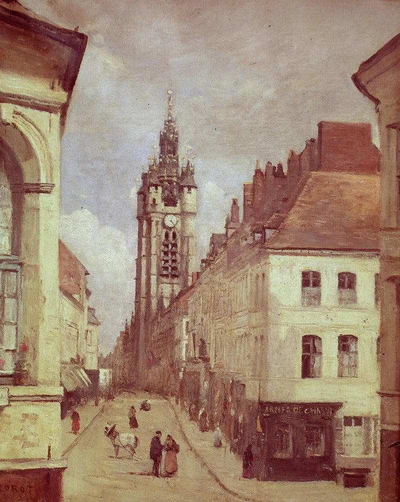 O Campanário de Douai - Jean-Baptiste Camille Corot