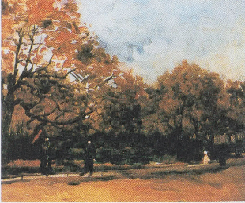 O Bosque de Boulogne com transeuntes - Vincent van Gogh