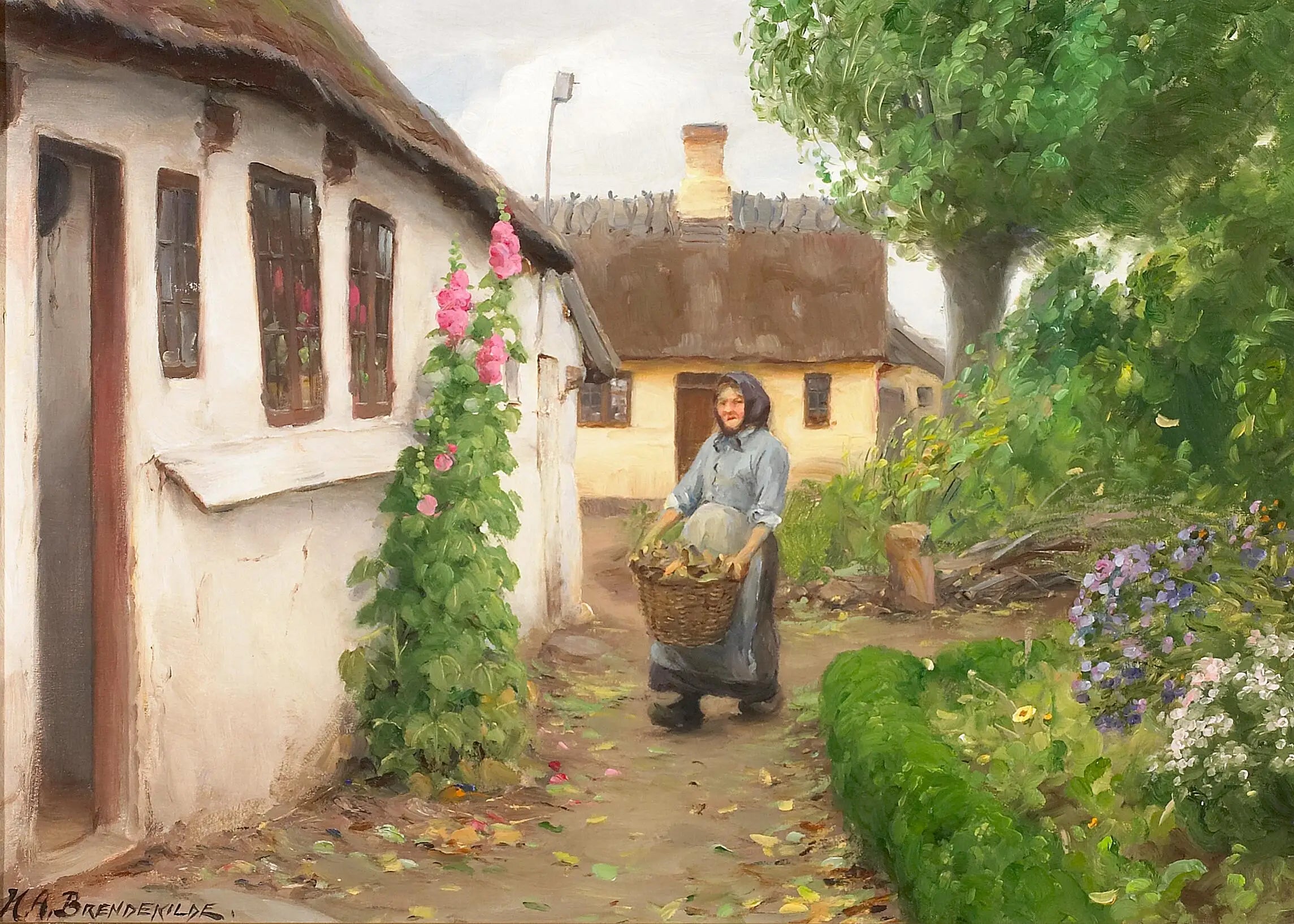 Le bois de chauffage est transporté jusqu’à la maison. - H. A. Brendekilde - Alpha Reproduction