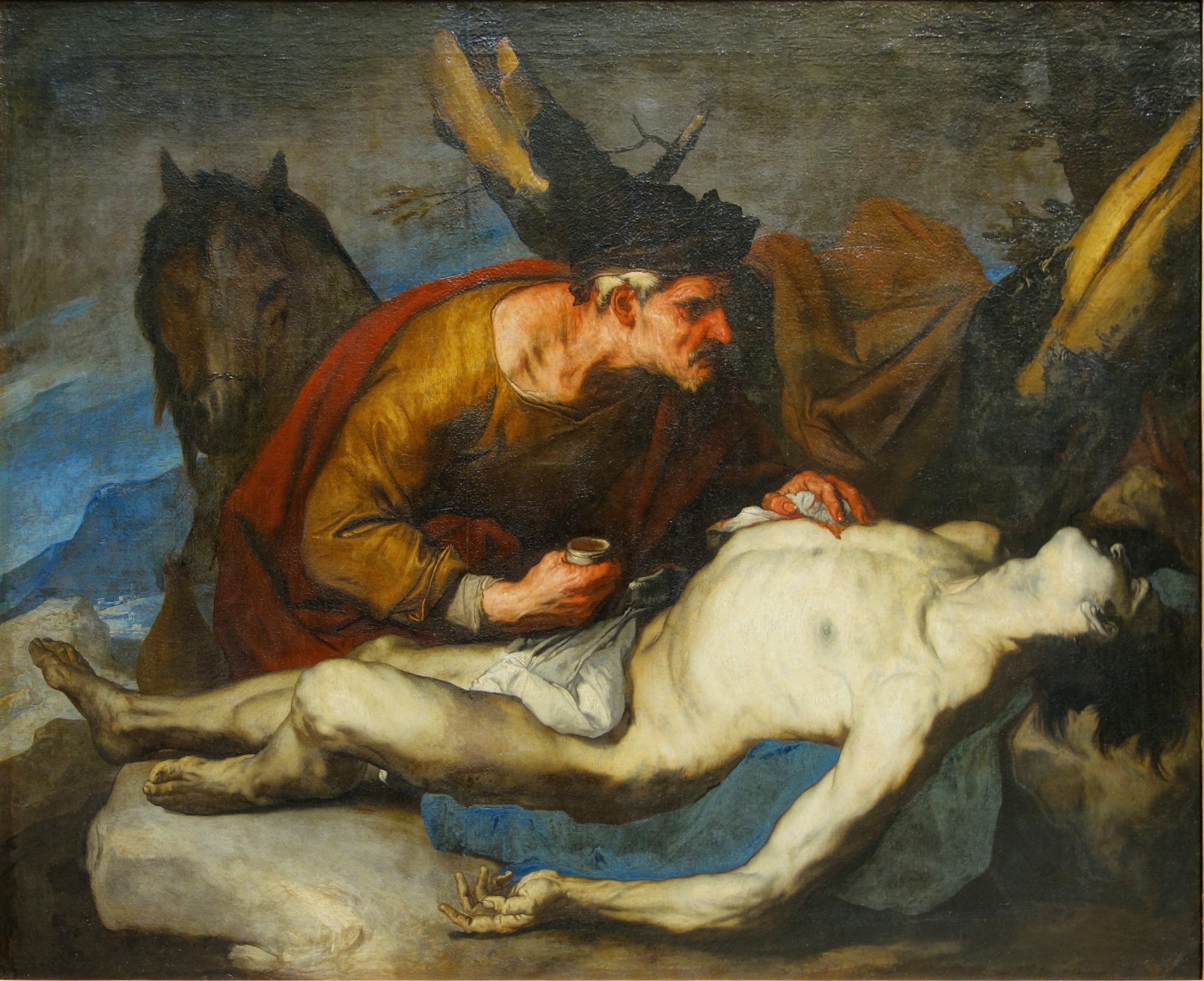 Le Bon Samaritain - Luca Giordano image 1 copie peinte à la main à l’huile