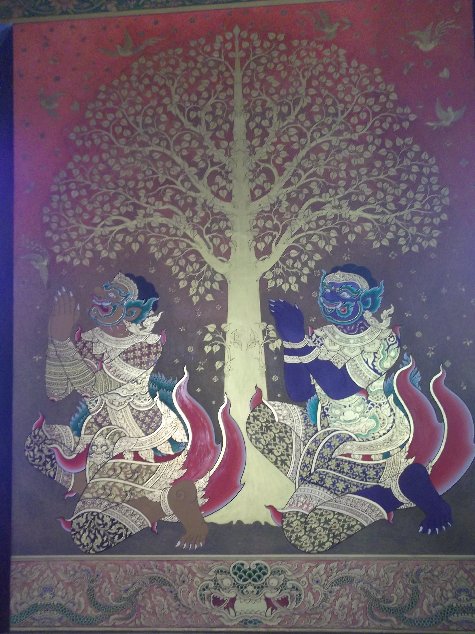 Le Bouddha entouré de disciples à Wat Trithotsathep, Artiste thaïlandais anonyme, XIXe siècle