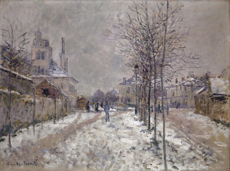 O Boulevard de Pontoise em Argenteuil, neve - Claude Monet