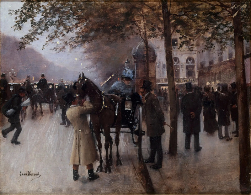 O boulevard des Capucines, à noite, em frente ao Café Napolitain - Jean Béraud