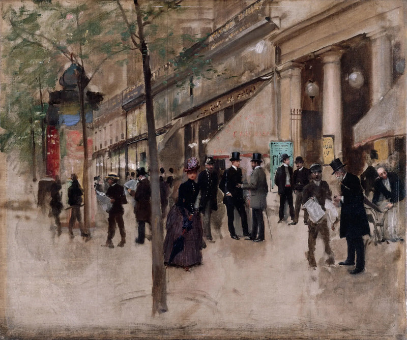 O boulevard Montmartre, em frente ao teatro dos Variétés, à tarde - Jean Béraud