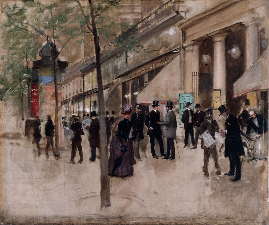 O boulevard Montmartre, em frente ao teatro dos Variétés, à tarde - Jean Béraud
