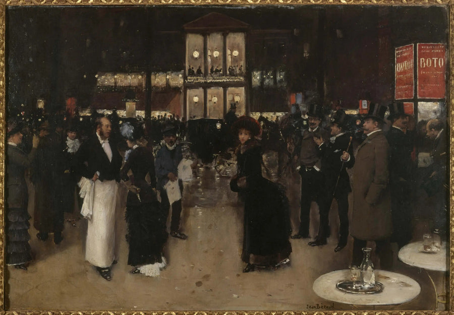 O boulevard Montmartre, à noite, em frente ao teatro dos Variétés - Jean Béraud
