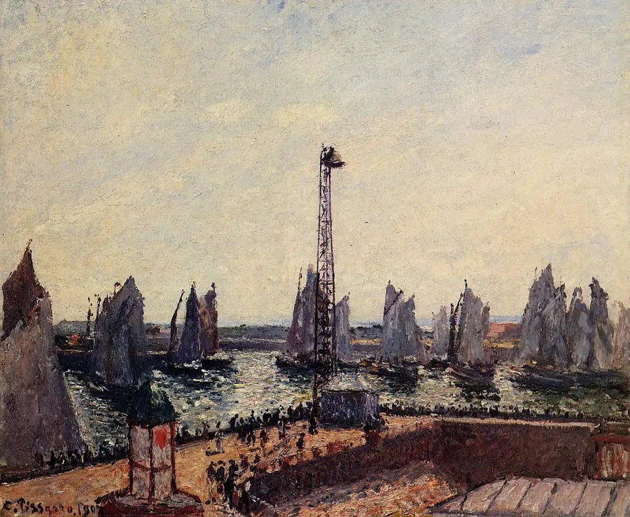 O quebra-mar Leste, retorno da regata, Le Havre - Camille Pissarro