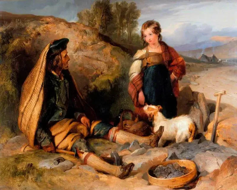 Le briseur de pierres et sa fille - Edwin Henry Landseer image 1 copie peinte à la main à l’huile