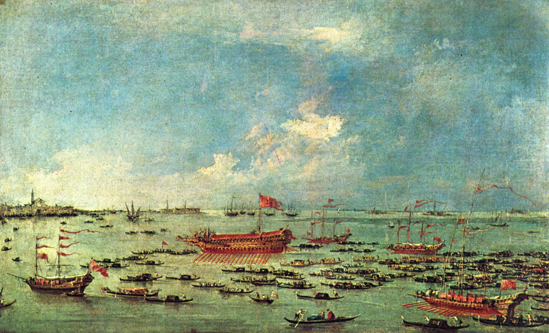 O Bucentaure perto de San Nicolò di Lido - Francesco Guardi