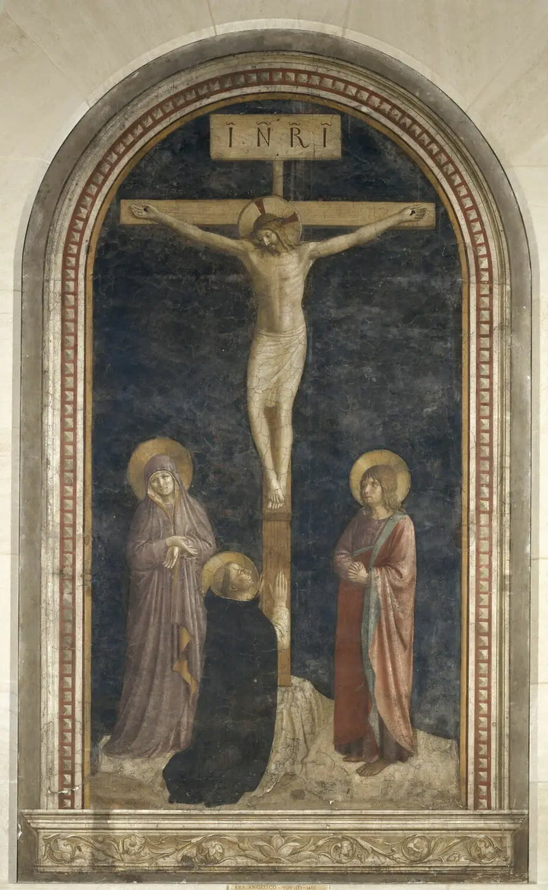 O Calvário com São Domingos em oração - Fra Angelico