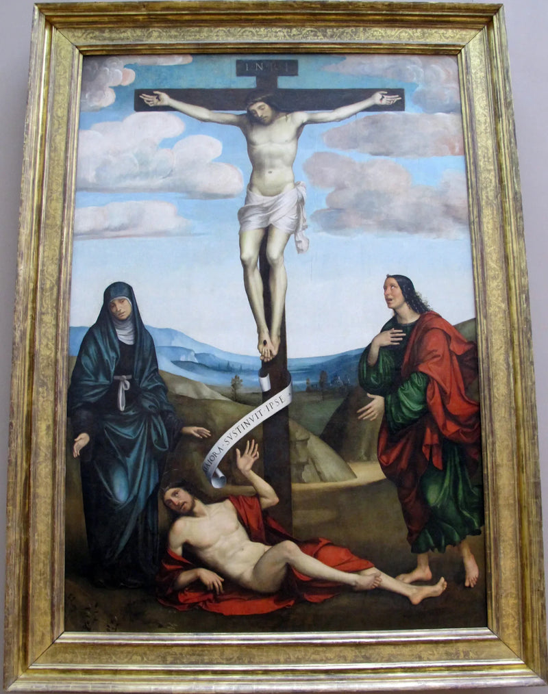 O Calvário com São Jó ao pé da Cruz - Francesco Francia