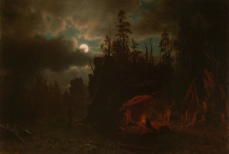 O acampamento dos caçadores de peles - Albert Bierstadt