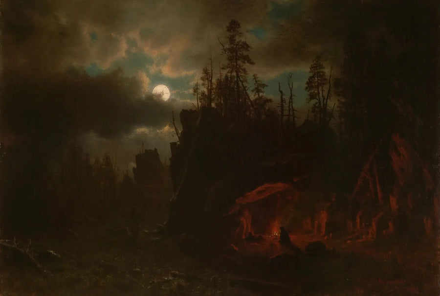 O acampamento dos caçadores de peles - Albert Bierstadt